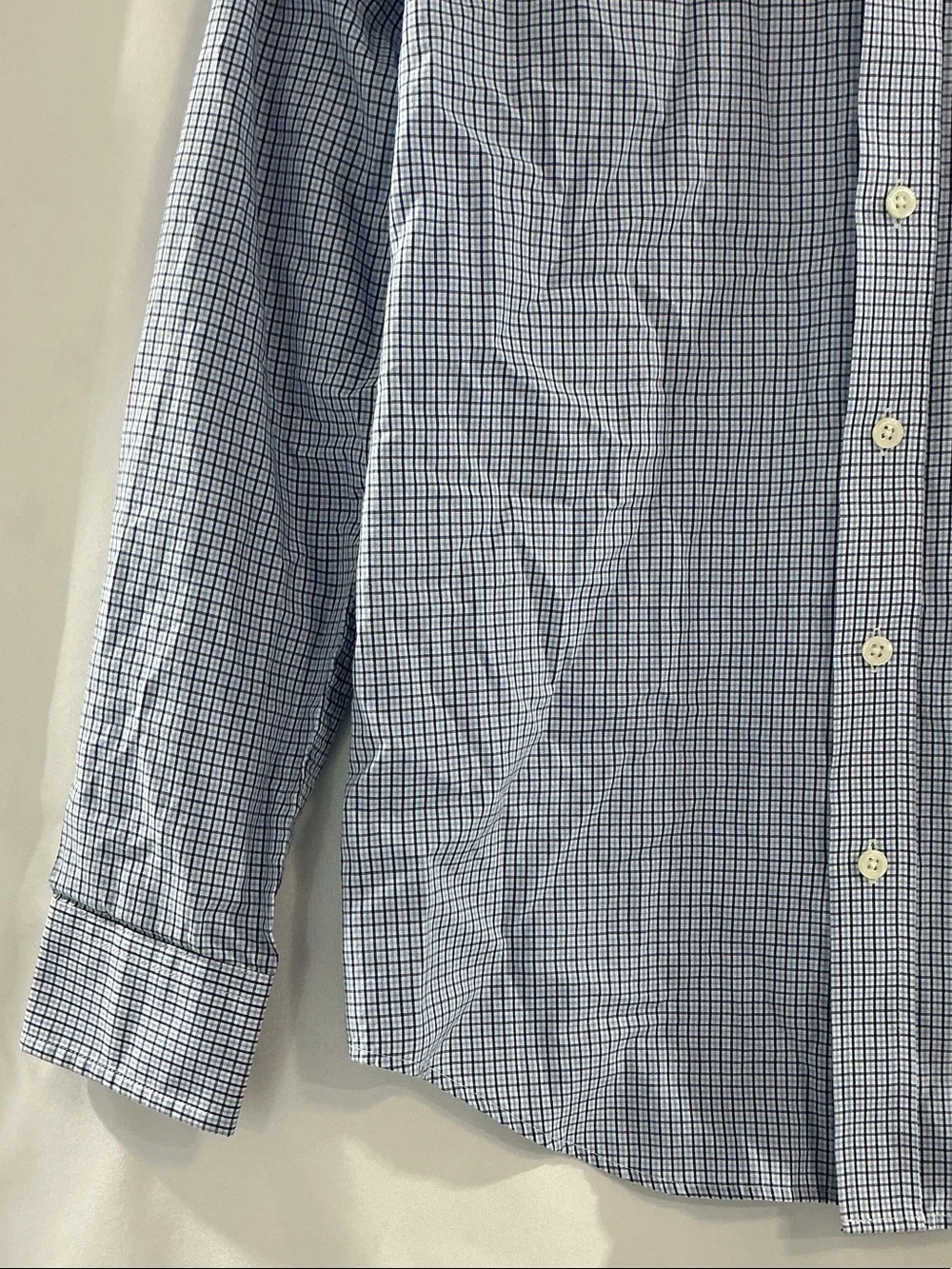Ralph Lauren Blue and White Checked Button-Down Shirt